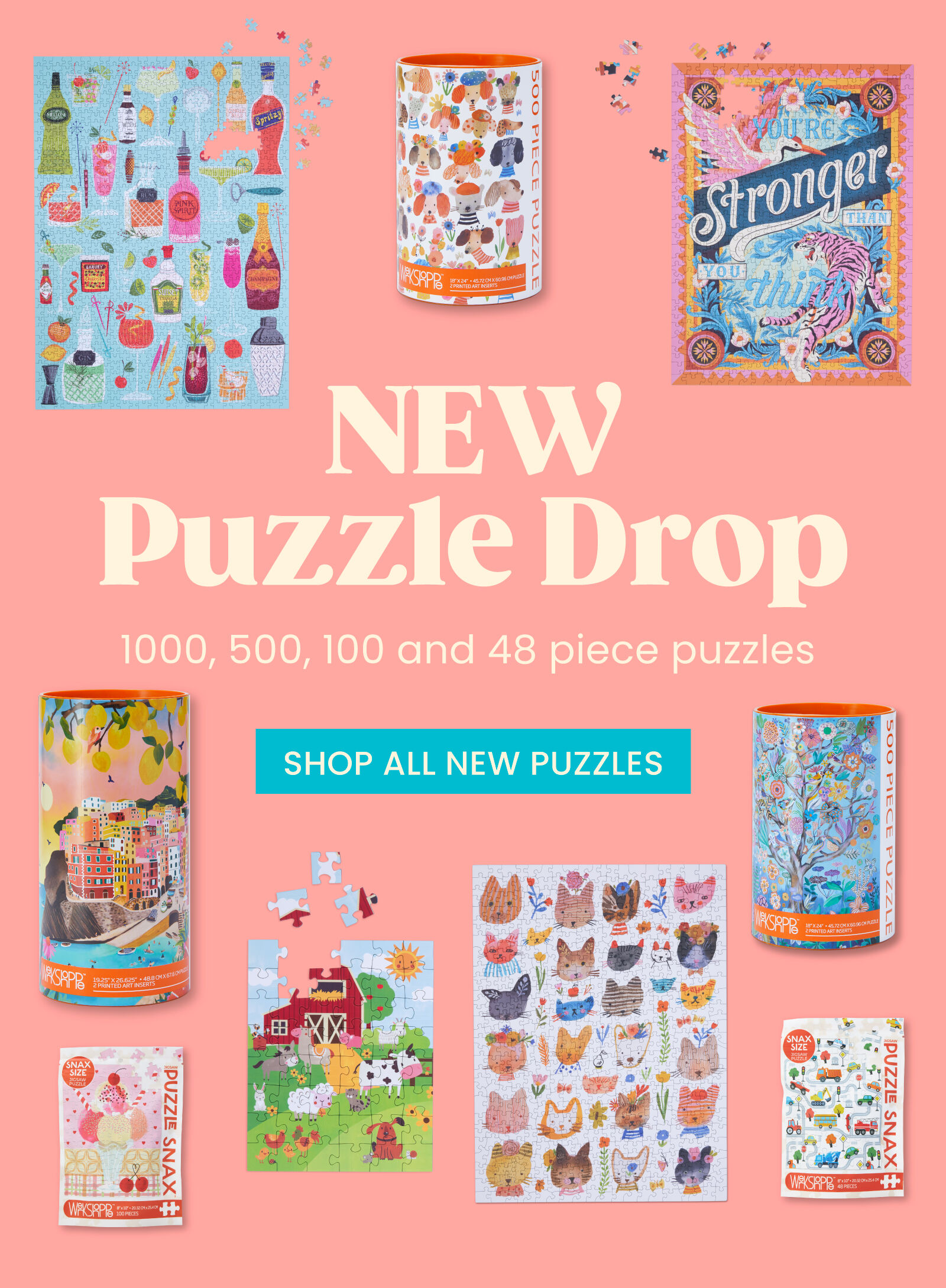 New Puzzles - 1000, 500, 100 & 48 piece puzzles