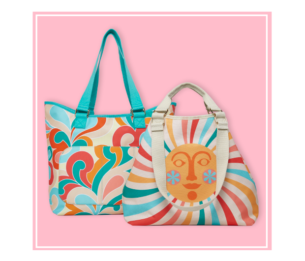 Paisley Pop and Sunshine tote bags