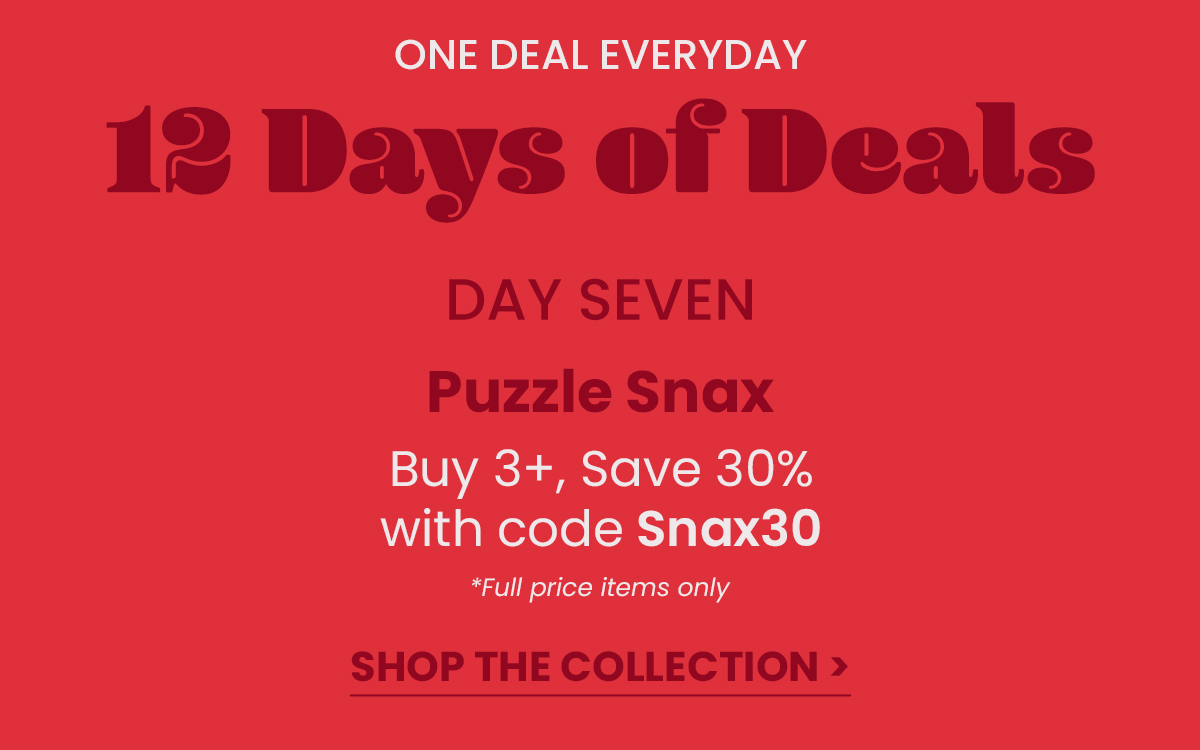 Save 30% On Puzzle Snax